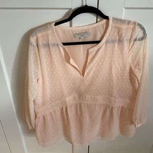 Loft pink sheer top